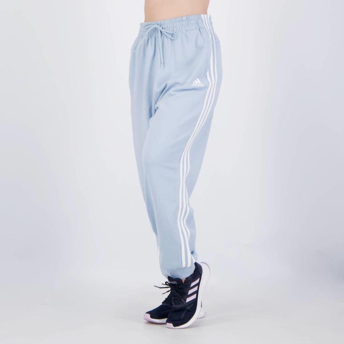 Calça adidas French Terry 3S - Feminina - Foto 1