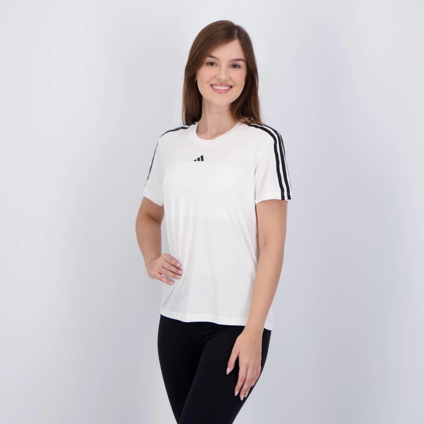 Camiseta adidas Essentials 3 Listras Feminina - Foto 3