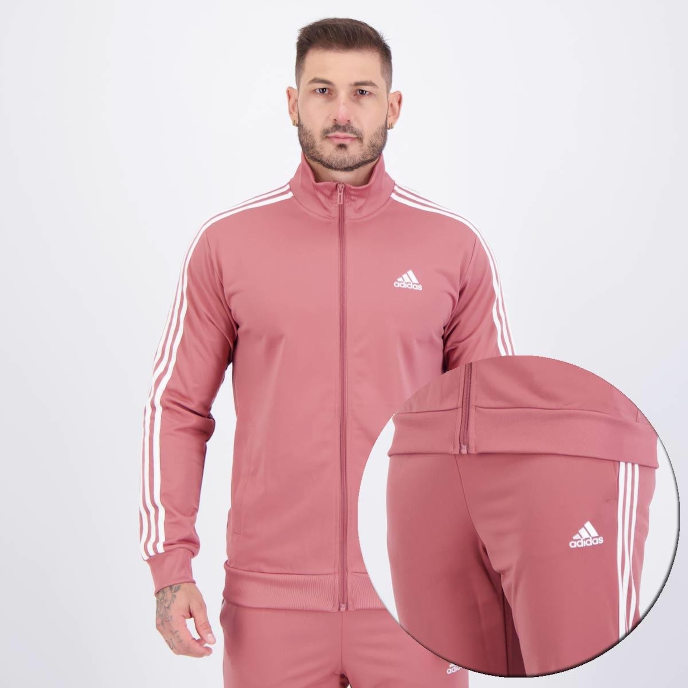 Agasalho adidas 3 Stripes sem Capuz  - Masculino - Foto 1