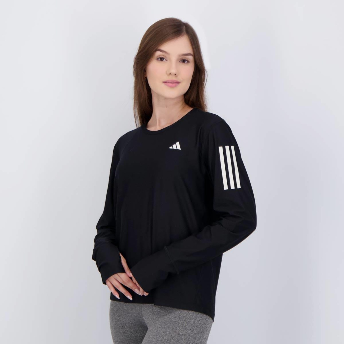 Camiseta Manga Longa adidas Own The Run Base Feminina - Foto 3