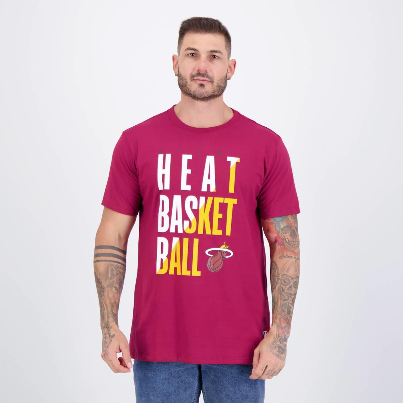 Camiseta Nba Colorful Miami Heat Masculina - Foto 1