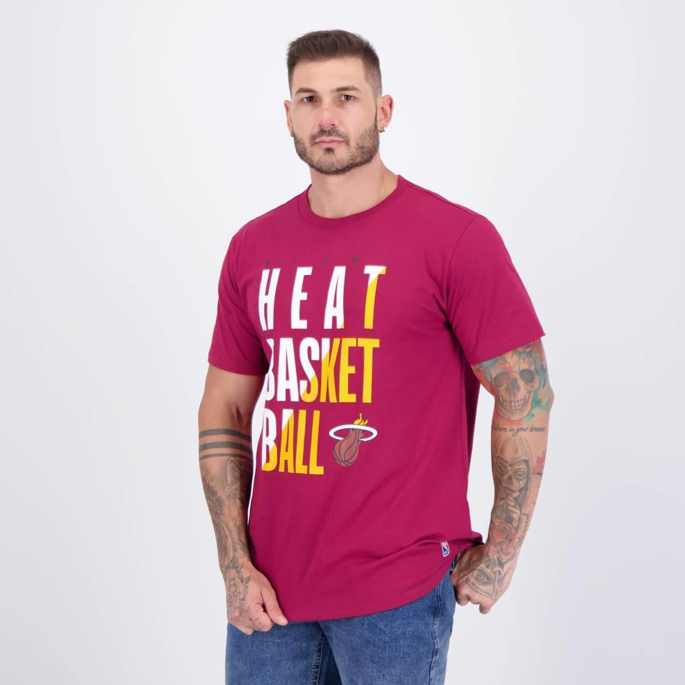 Camiseta Nba Colorful Miami Heat Masculina - Foto 3