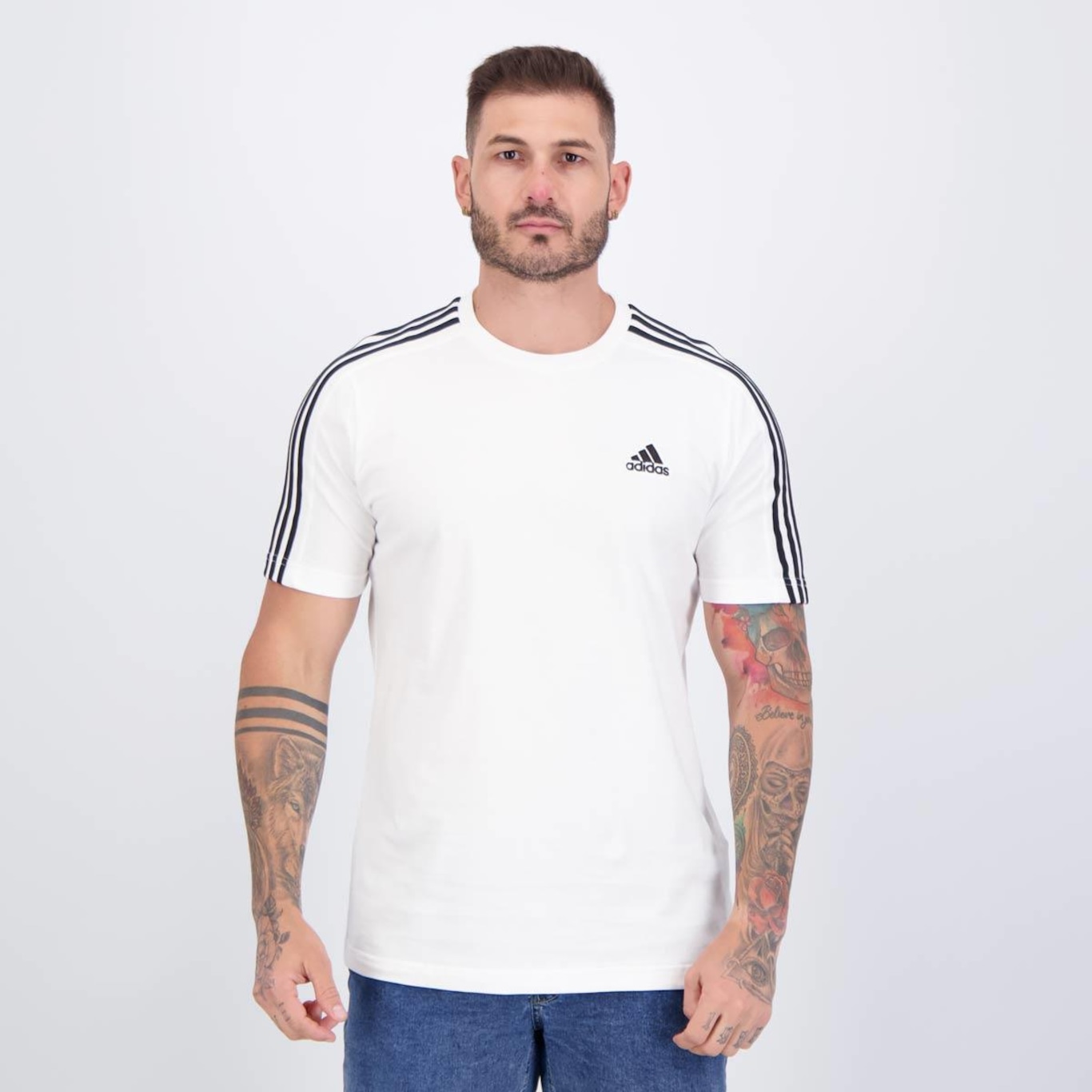 Camiseta adidas 3 Stripes Masculina - Foto 1