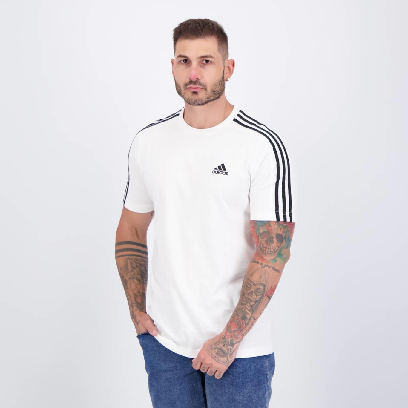 Camiseta adidas 3 Stripes Masculina - Foto 3