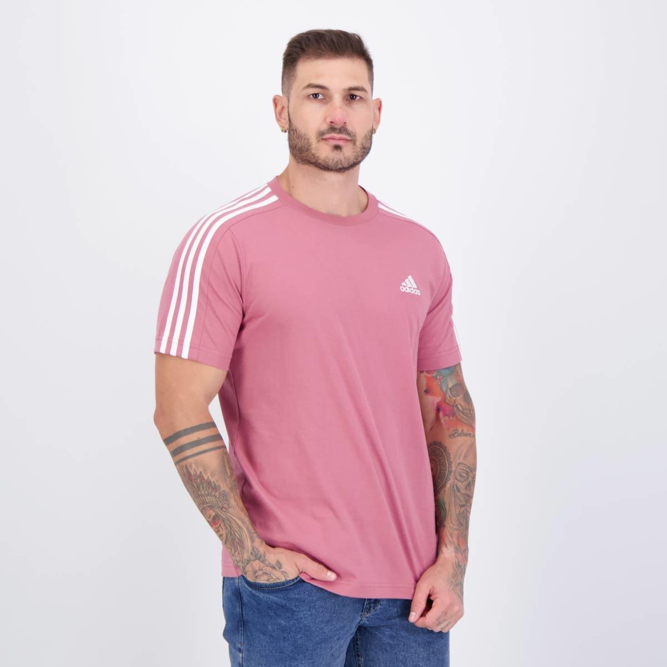 Camiseta adidas 3 Stripes Masculina - Foto 2