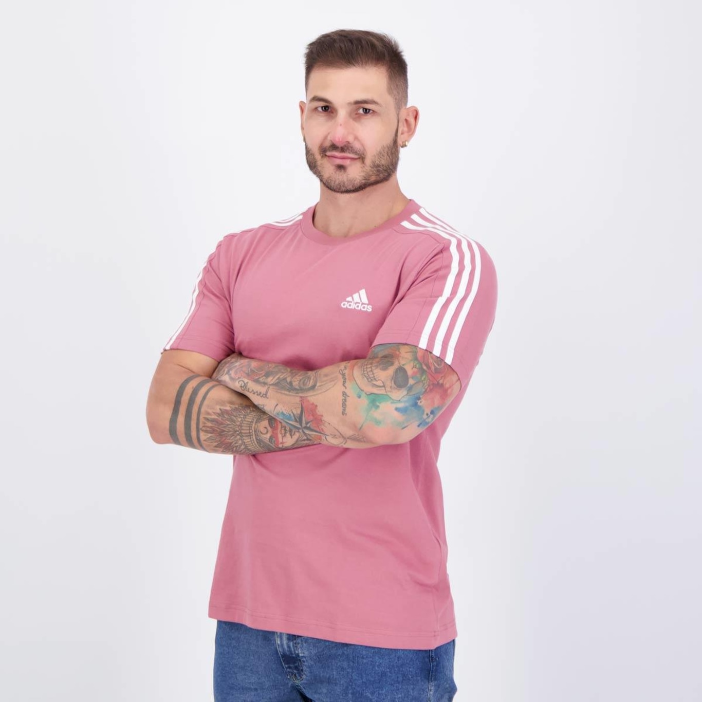 Camiseta adidas 3 Stripes Masculina - Foto 3