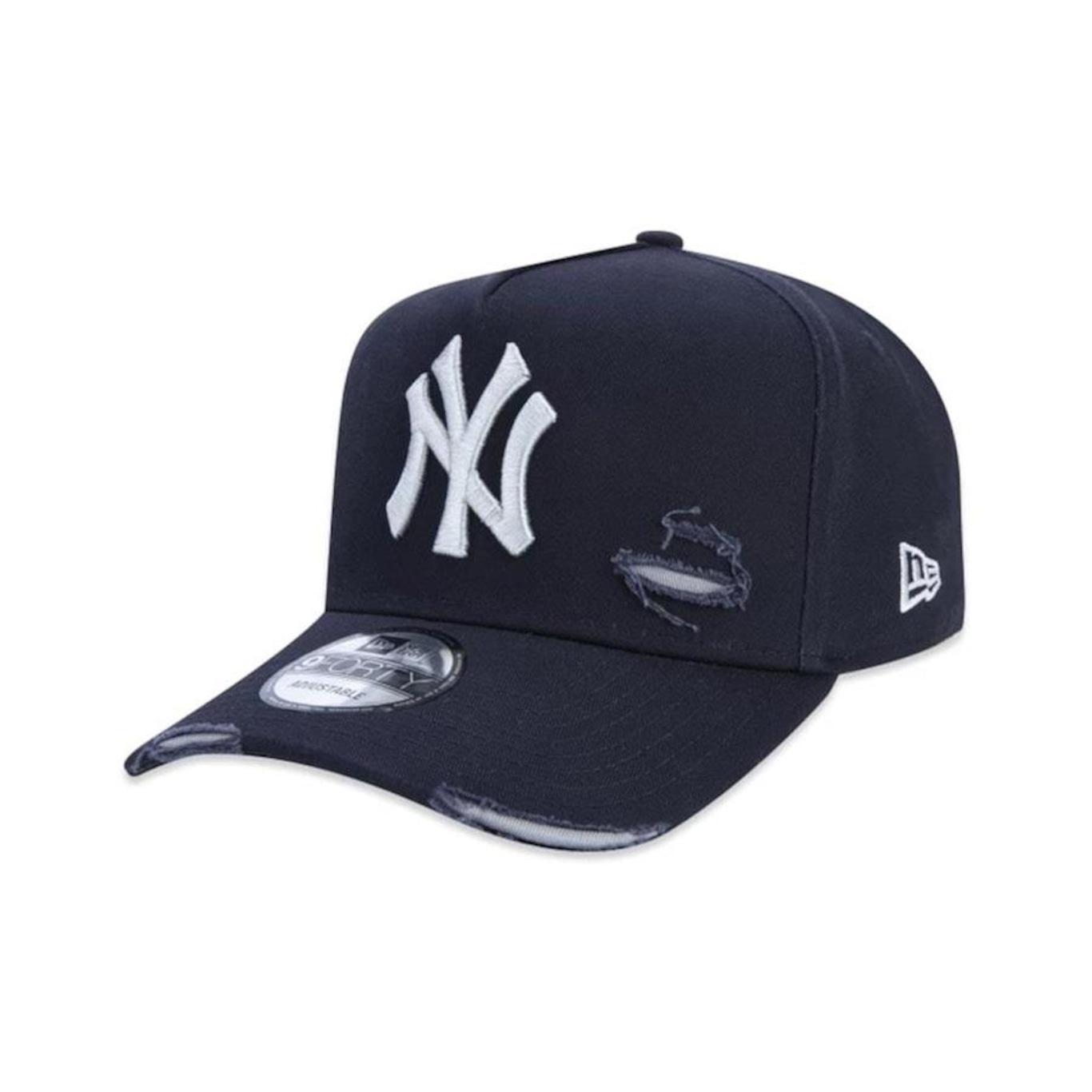 Boné New Era 9Forty A-Frame Mlb New York Yankees Destroyed - Strapback - Adulto - Foto 1