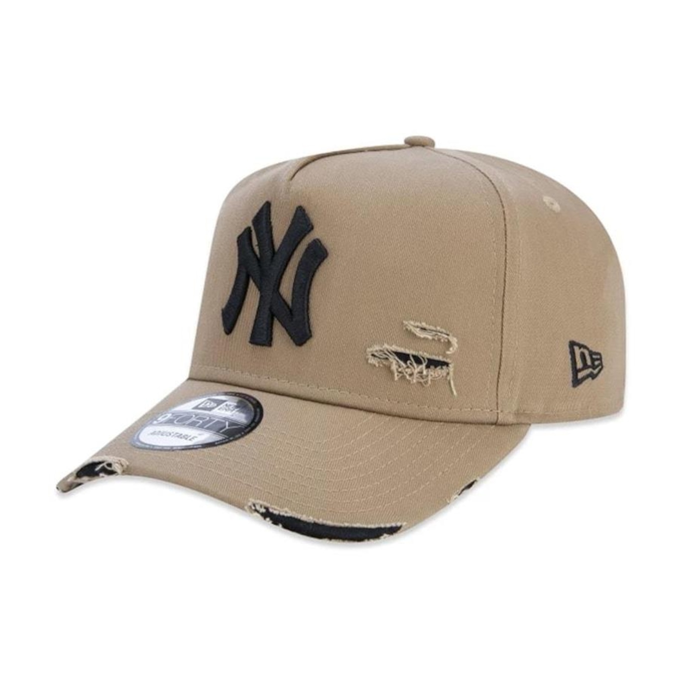 Boné New Era 9Forty A-Frame Mlb New York Yankees Destroyed - Strapback - Adulto - Foto 1