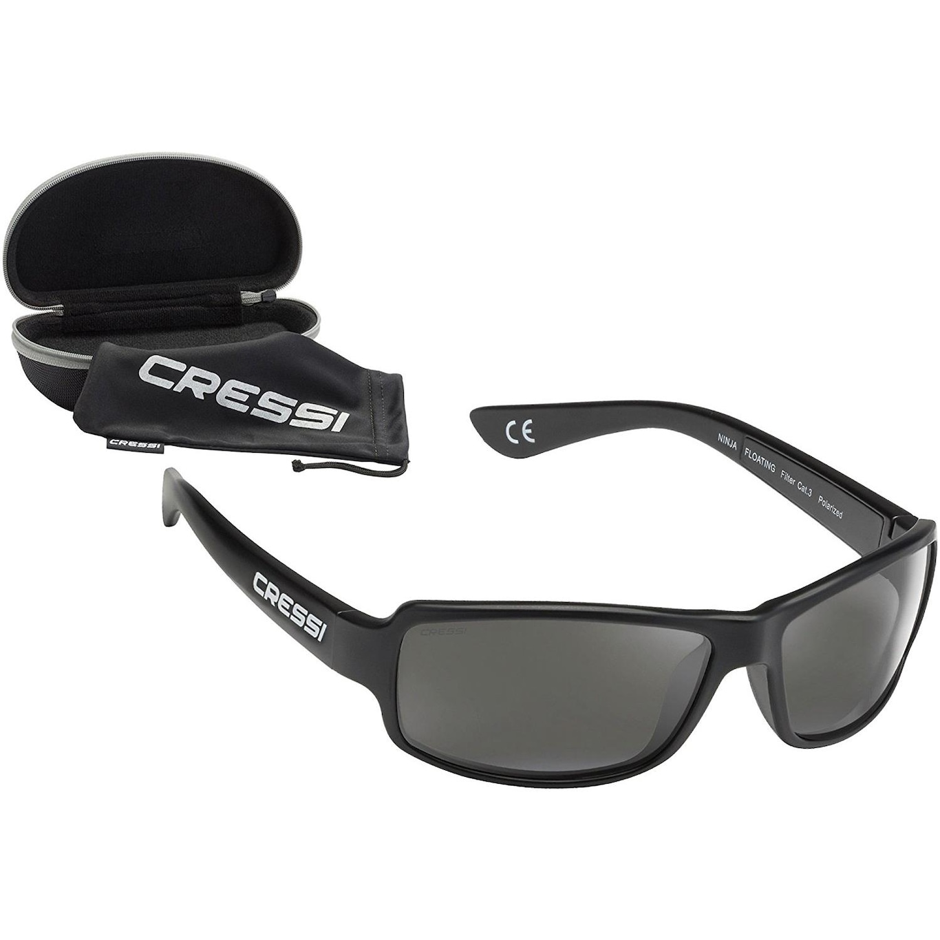 Óculos de Sol Cressi Ninja Floating Polarizado Black - Foto 2