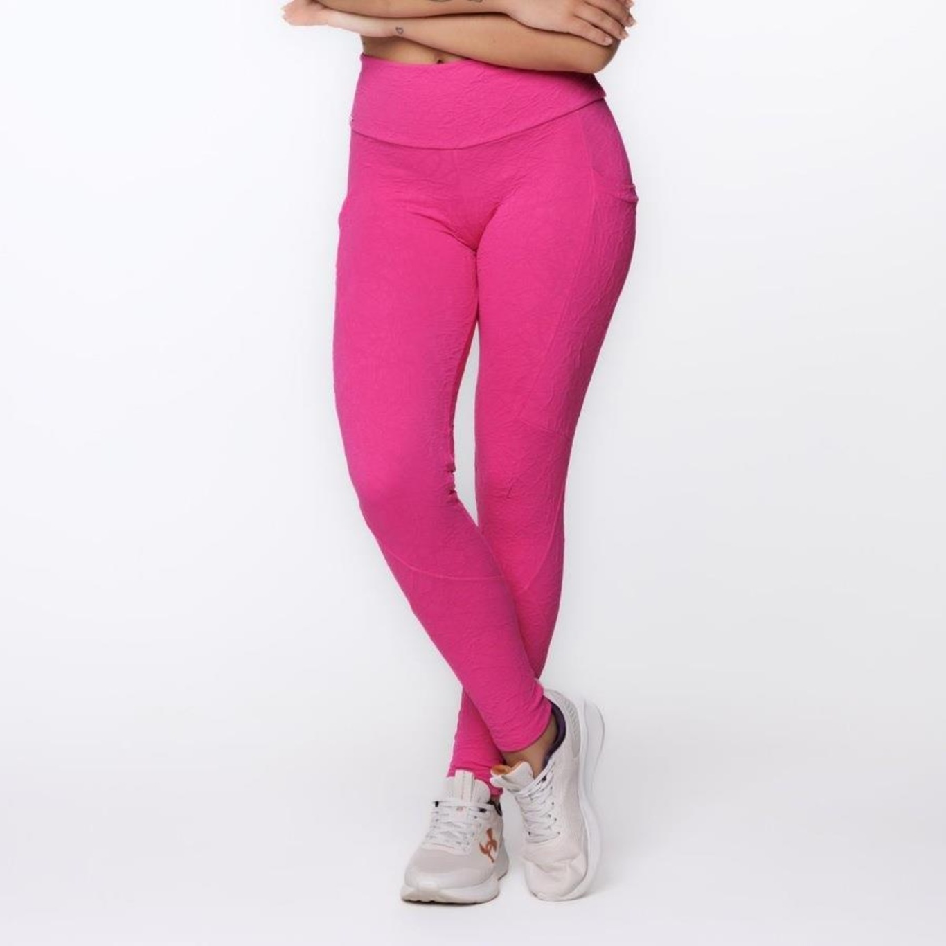 Calça Legging Orbis Fitness Bolso Lateral Jacquard Poliamida - Feminina - Foto 5