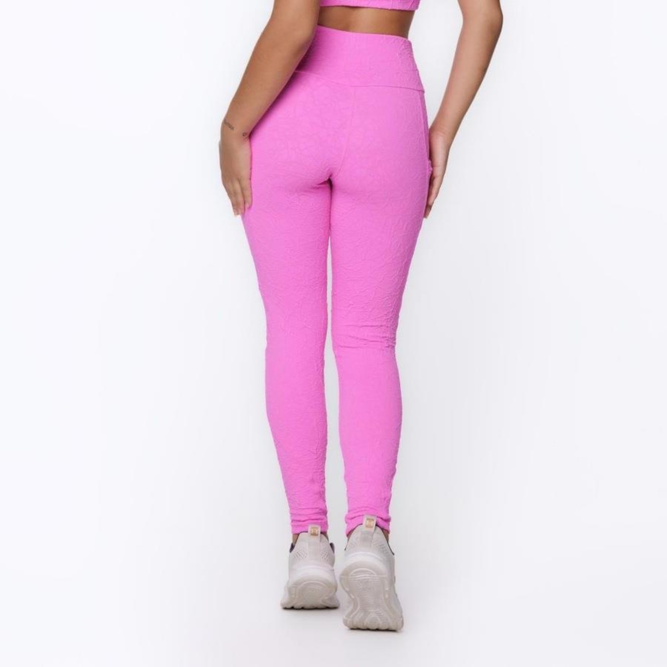 Calça Legging Orbis Fitness Bolso Lateral Jacquard Poliamida - Feminina - Foto 6