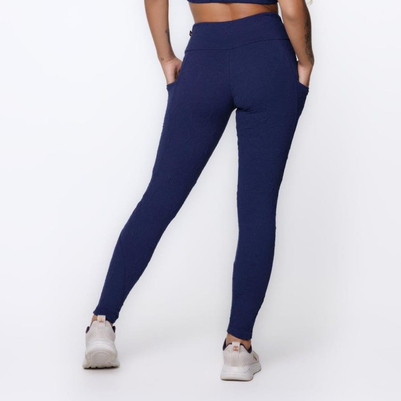 Calça Legging Orbis Fitness Bolso Lateral Jacquard Poliamida - Feminina - Foto 5