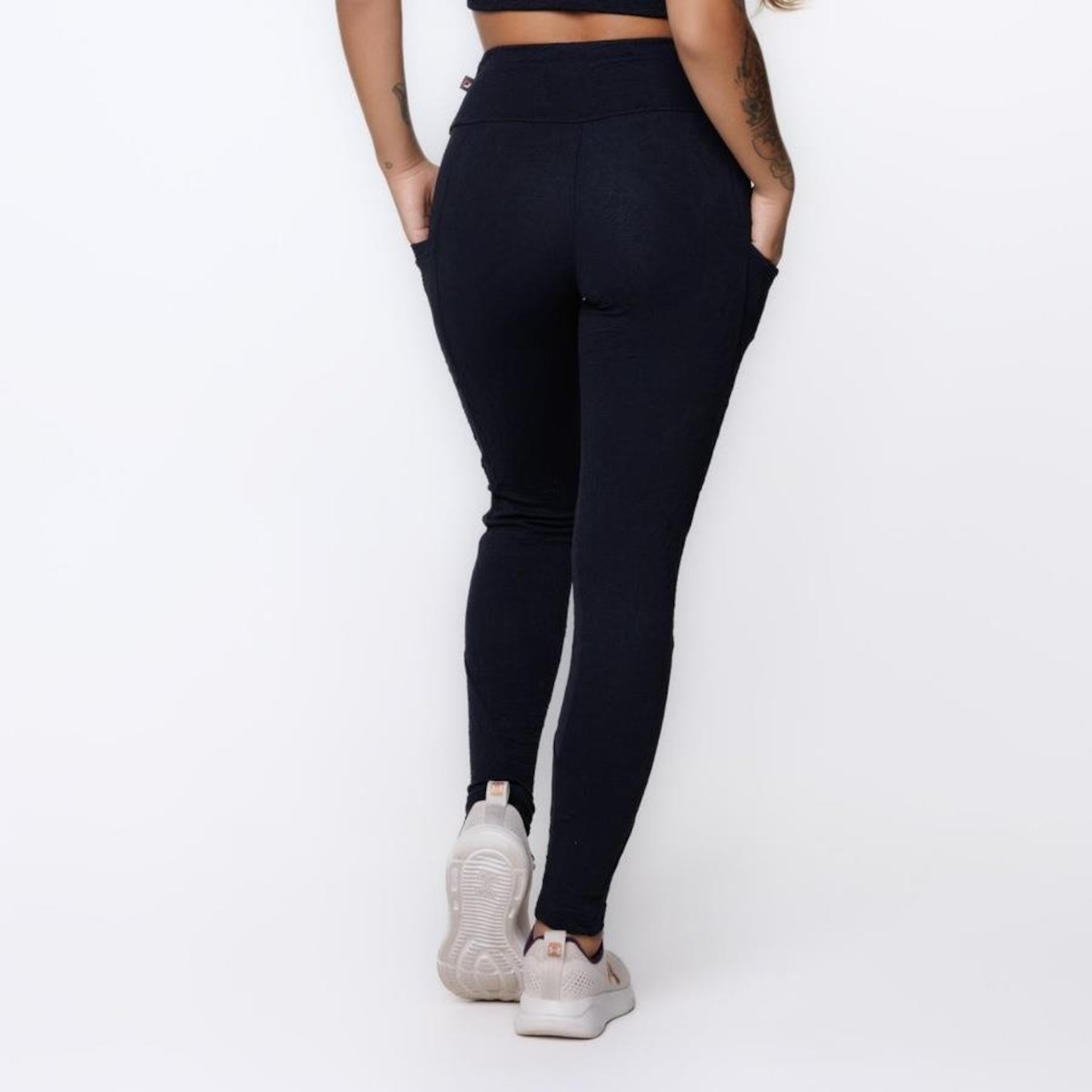 Calça Legging Orbis Fitness Bolso Lateral Jacquard Poliamida - Feminina - Foto 4