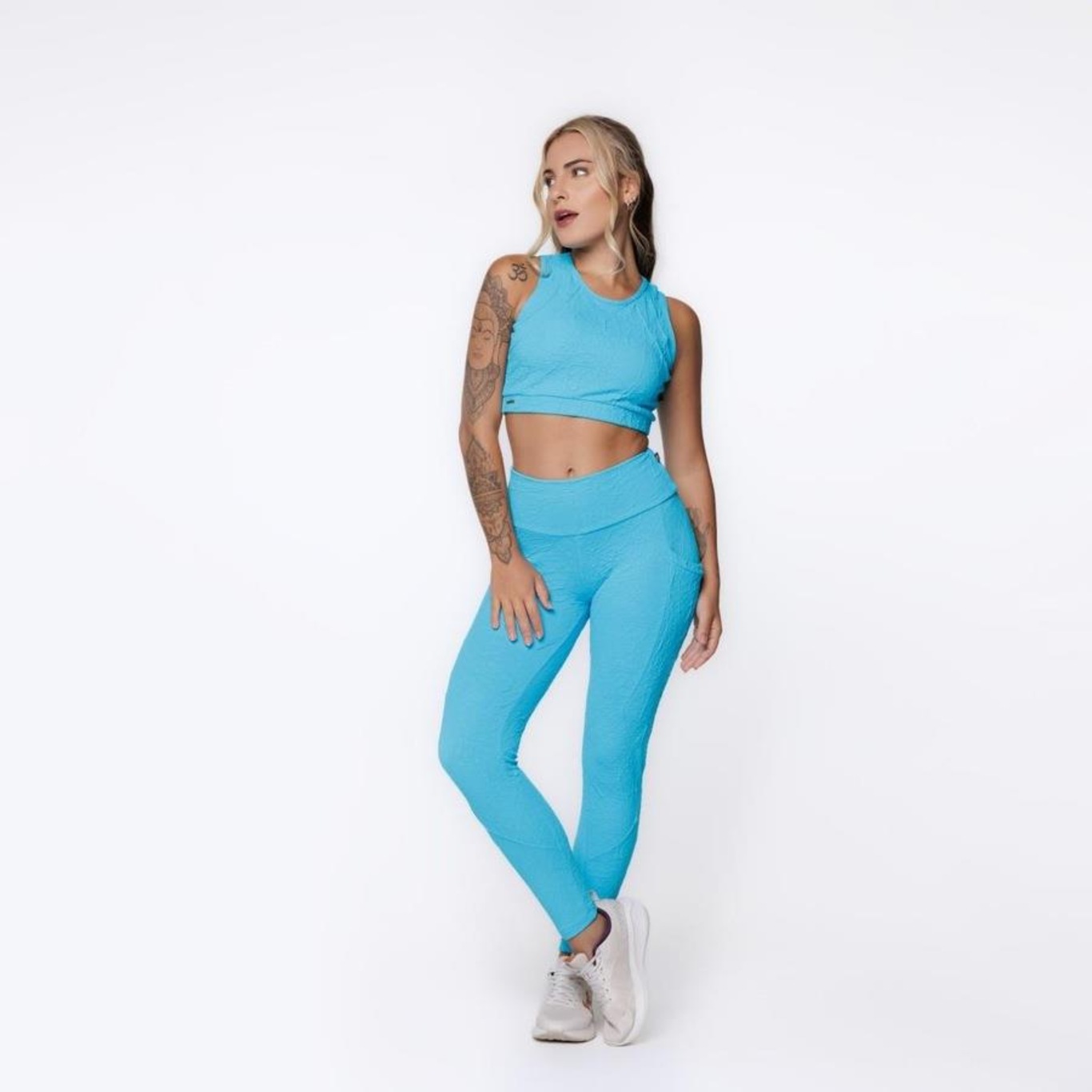 Calça Legging Orbis Fitness Bolso Lateral Jacquard Poliamida - Feminina - Foto 5