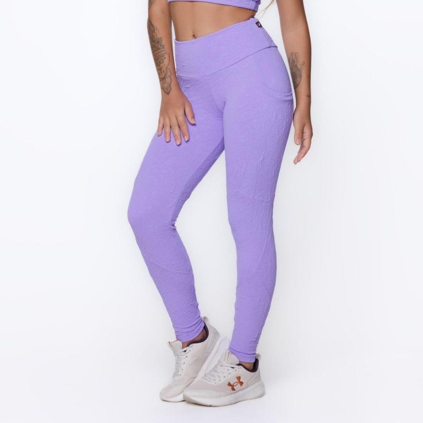 Calça Legging Orbis Fitness Bolso Lateral Jacquard Poliamida - Feminina - Foto 2