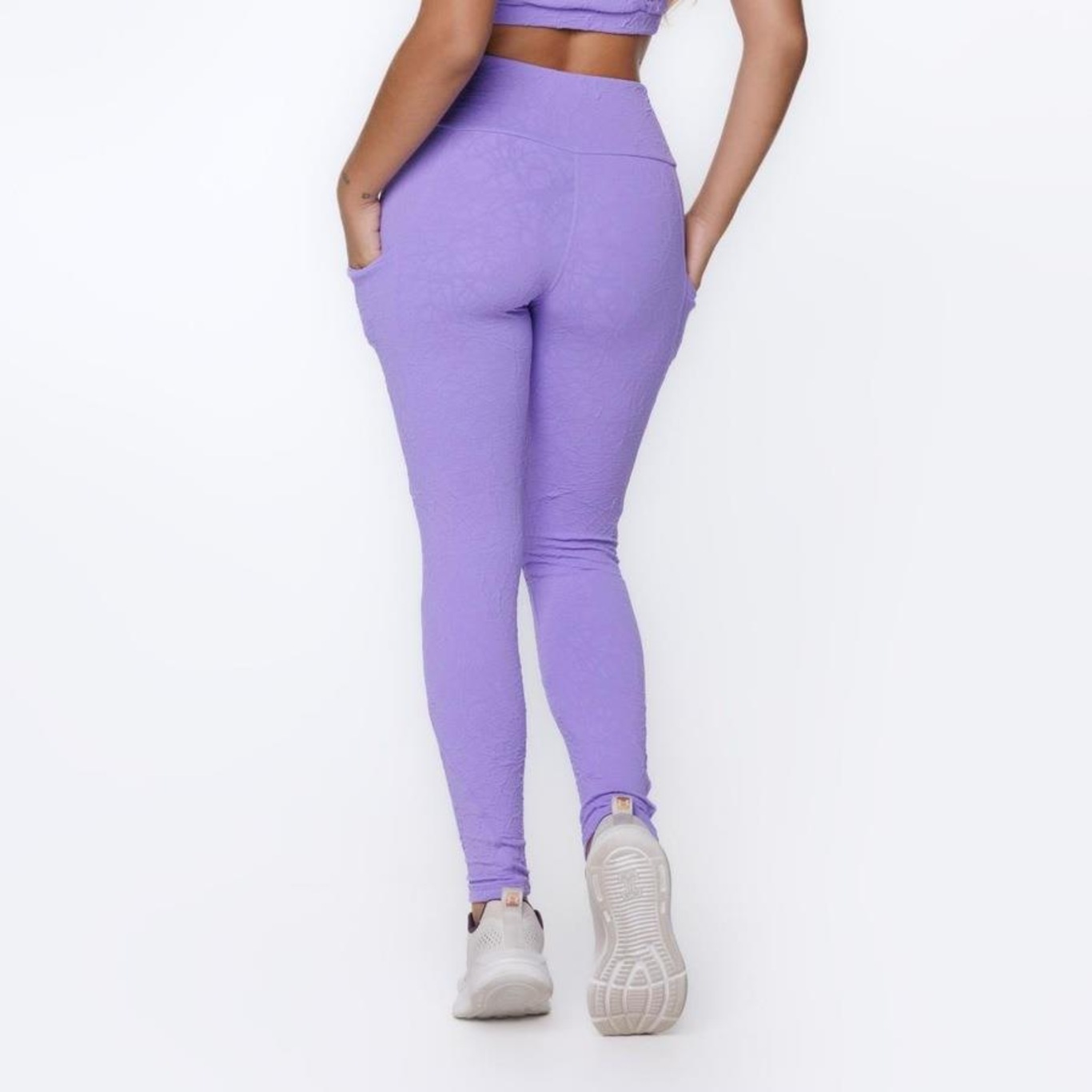 Calça Legging Orbis Fitness Bolso Lateral Jacquard Poliamida - Feminina - Foto 4