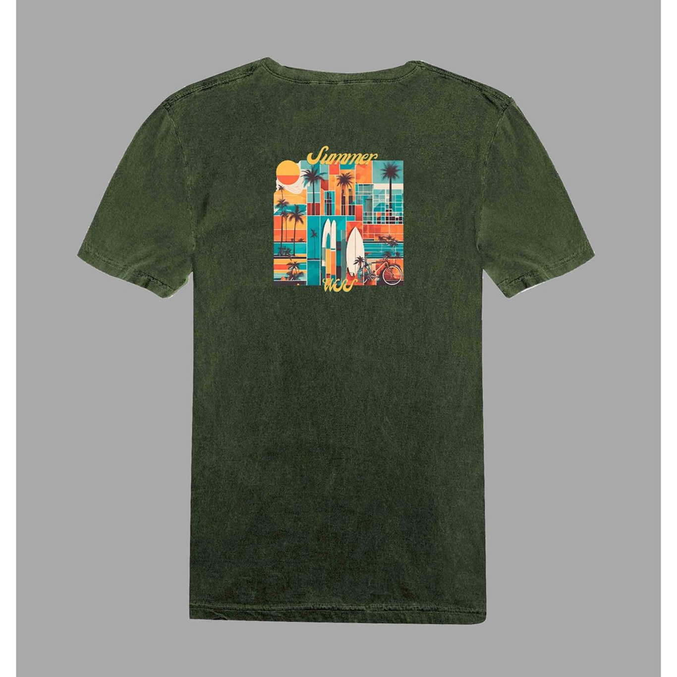 Camiseta Estonada Verde Masculina L a Summer Algodão Prime Wss - Foto 2