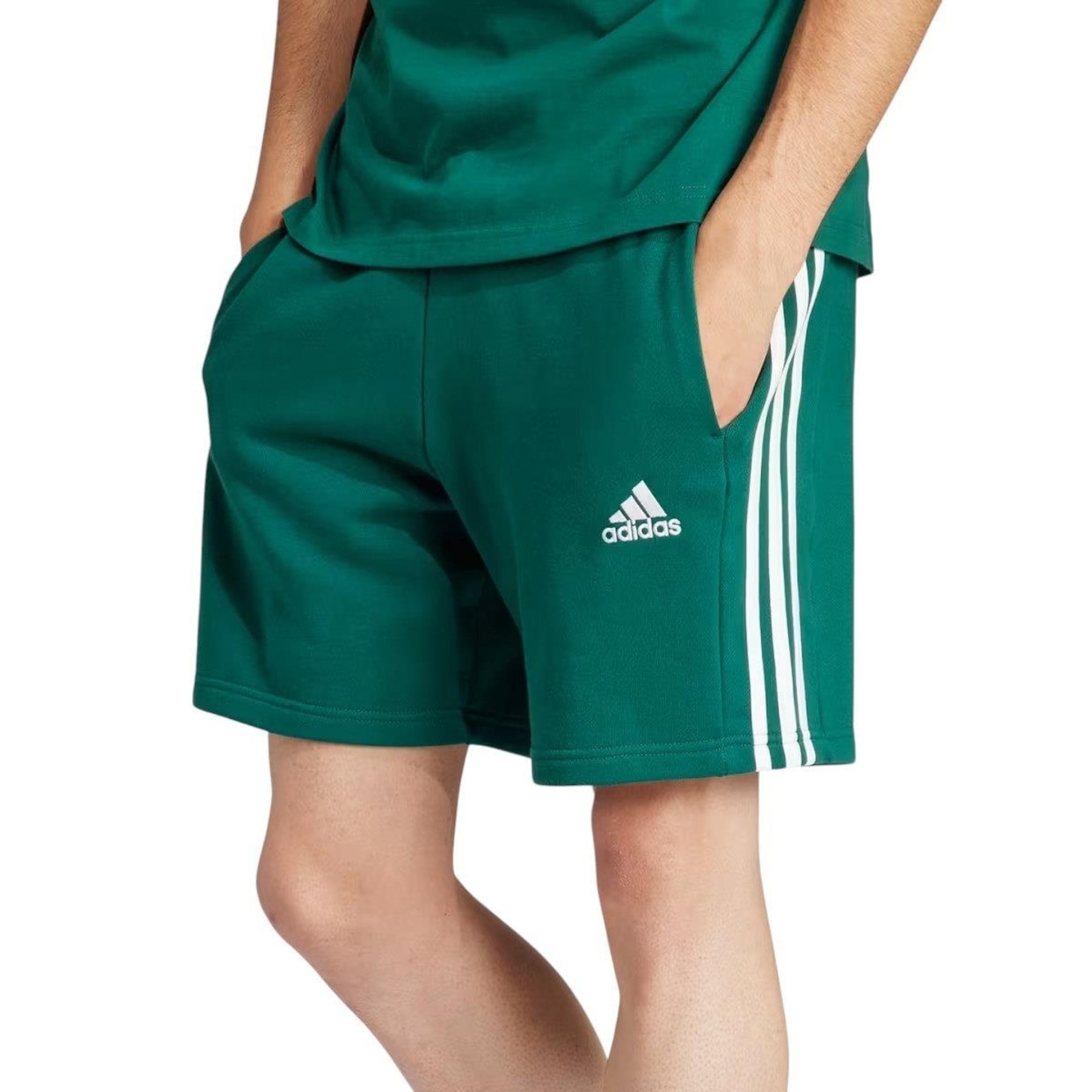 Short Adidas 3 Stripes French Terry - Masculino - Foto 1