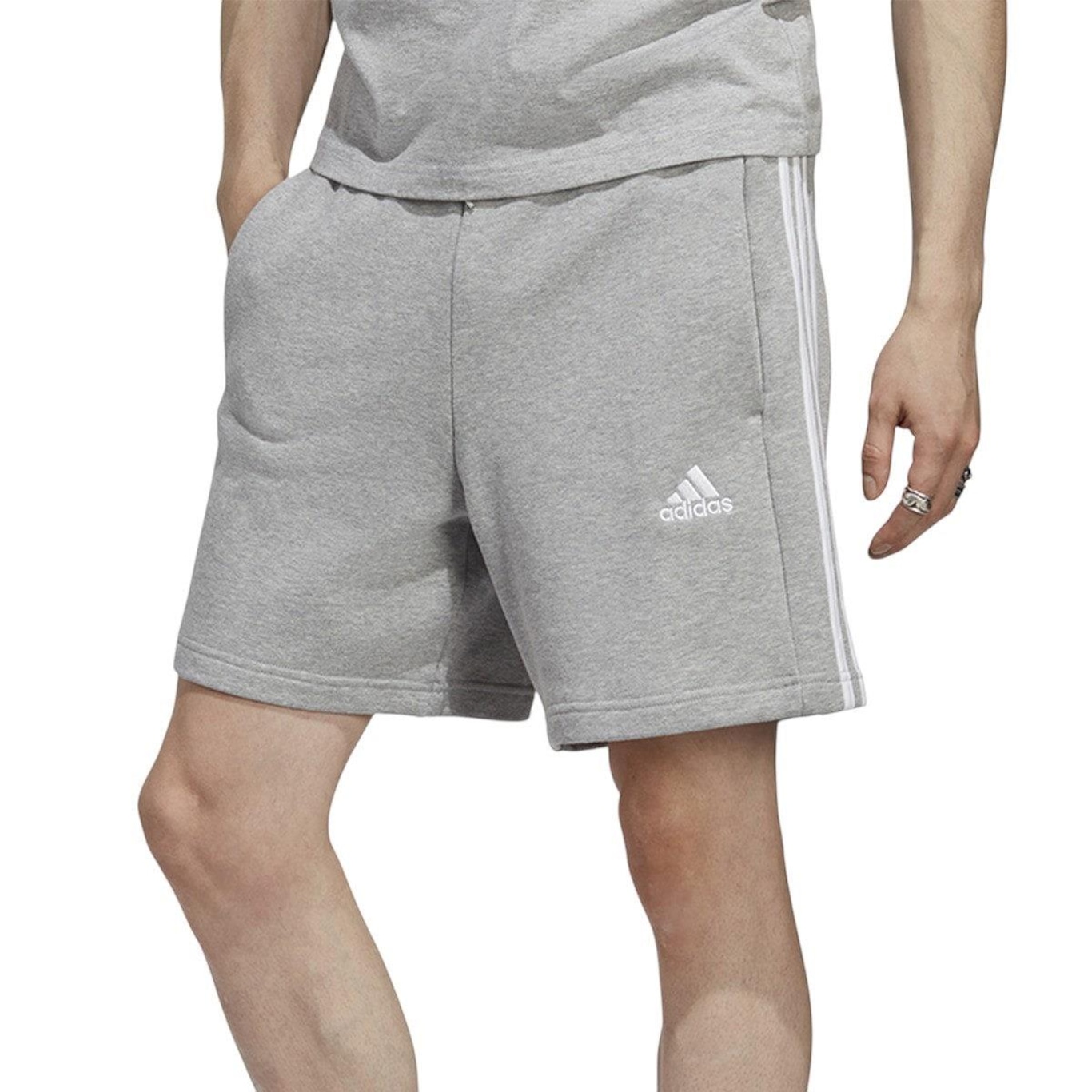 Short Adidas 3 Stripes French Terry - Masculino - Foto 1