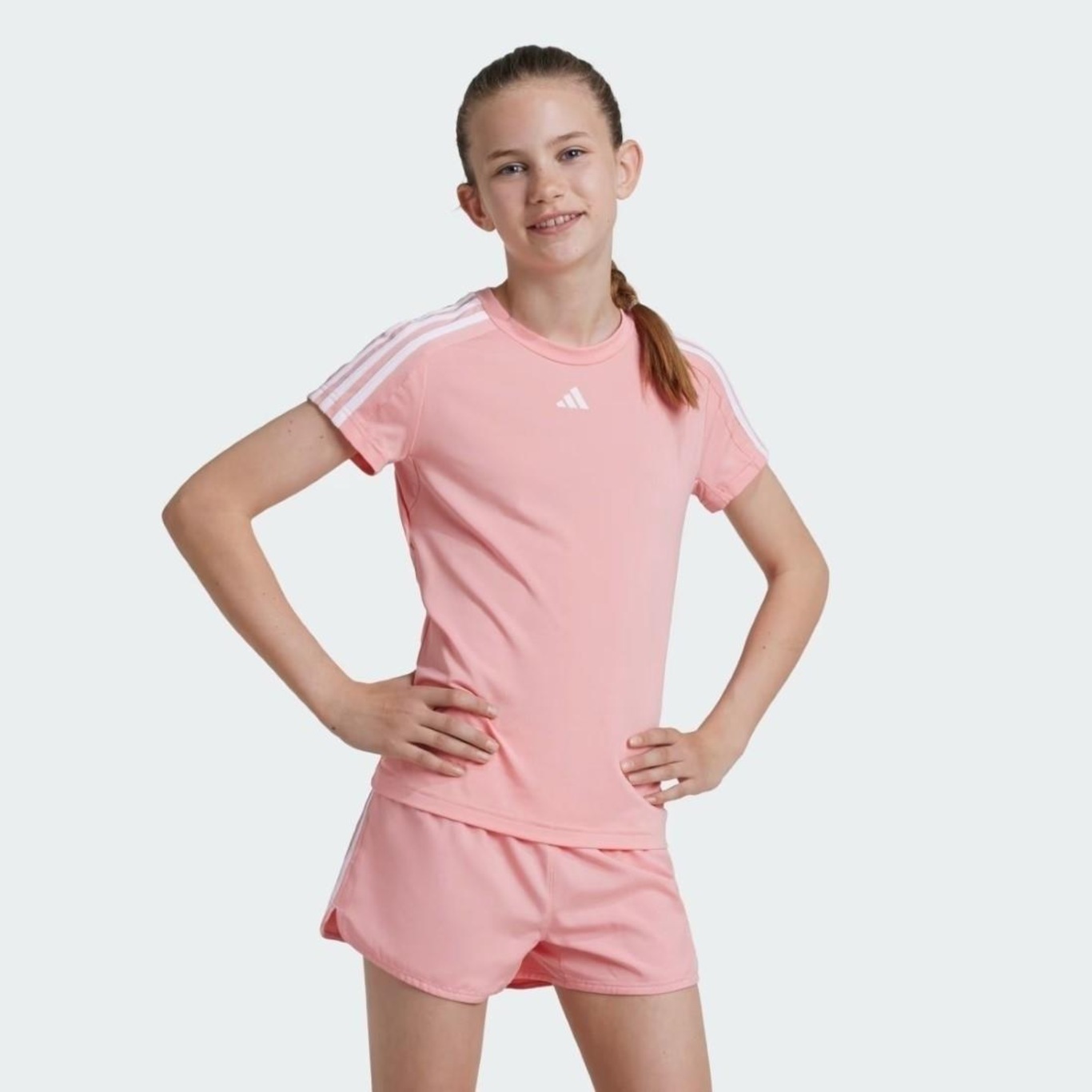 Camiseta Adidas 3 Listras Essentials Aeroready Girls - Infantil - Foto 2