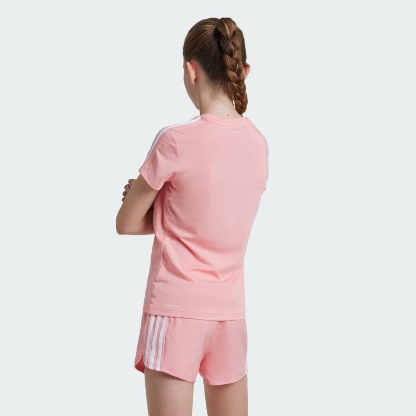 Camiseta Adidas 3 Listras Essentials Aeroready Girls - Infantil - Foto 3