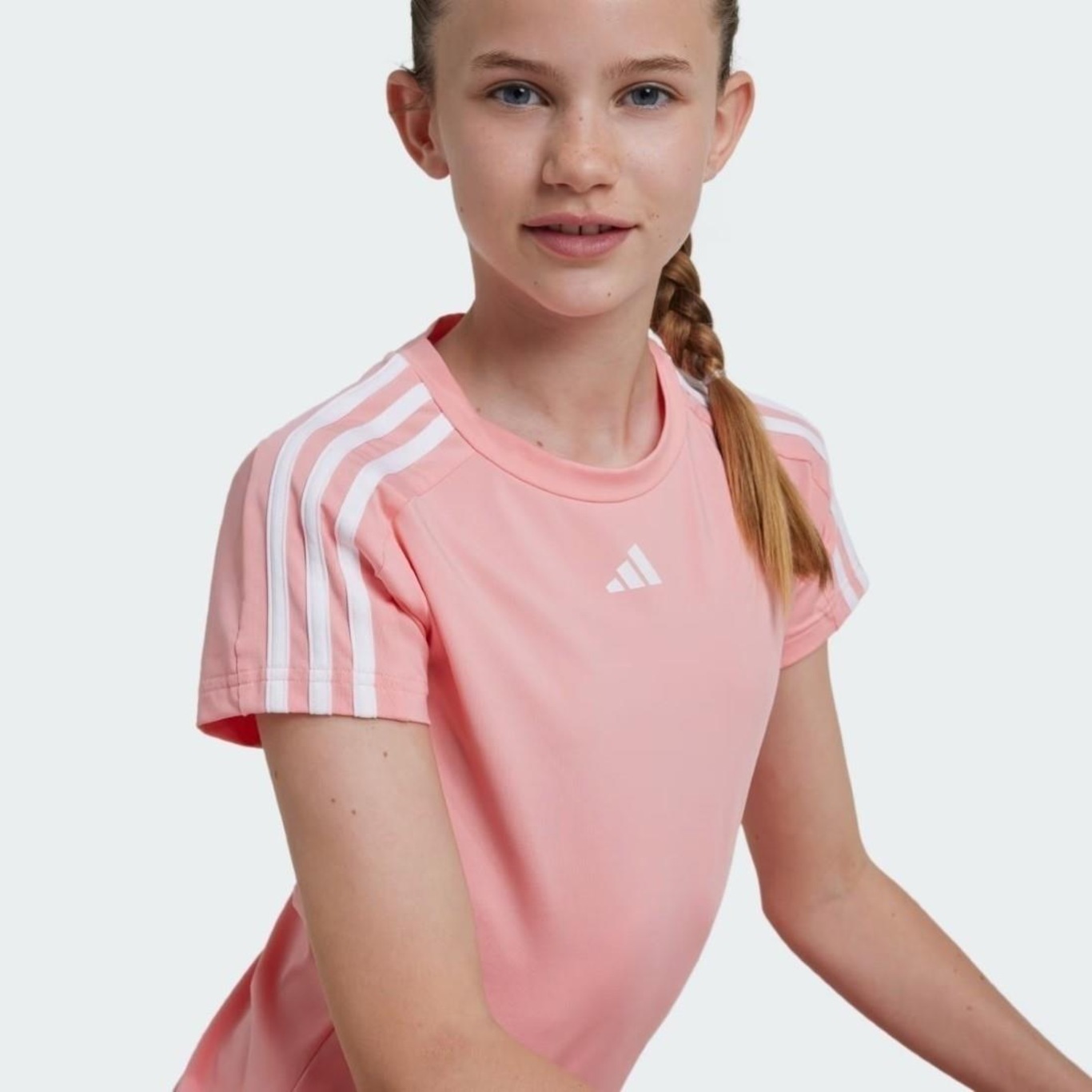 Camiseta Adidas 3 Listras Essentials Aeroready Girls - Infantil - Foto 4