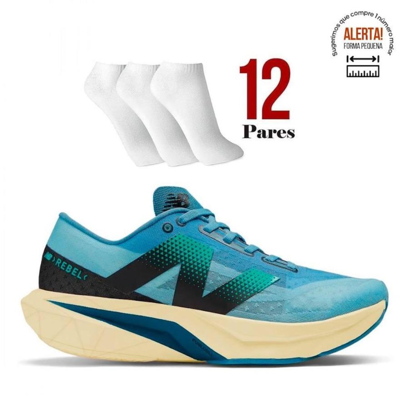 Tenis New Balance Fuelcell Rebel V4 + 12 Pares de Meias - Masculino - Foto 1