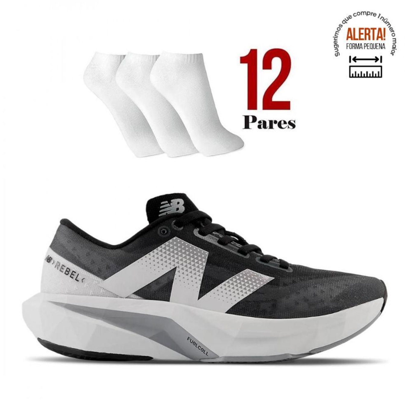 Tenis New Balance Fuelcell Rebel V4 + 12 Pares de Meias - Masculino - Foto 1