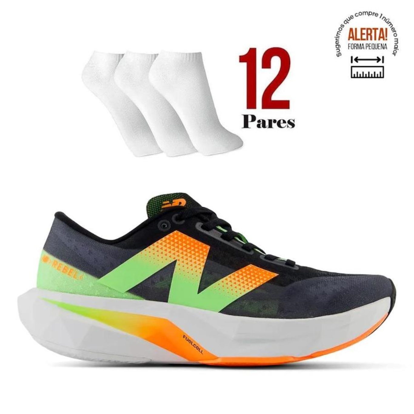 Tenis New Balance Fuelcell Rebel V4 + 12 Pares de Meias - Feminino - Foto 1