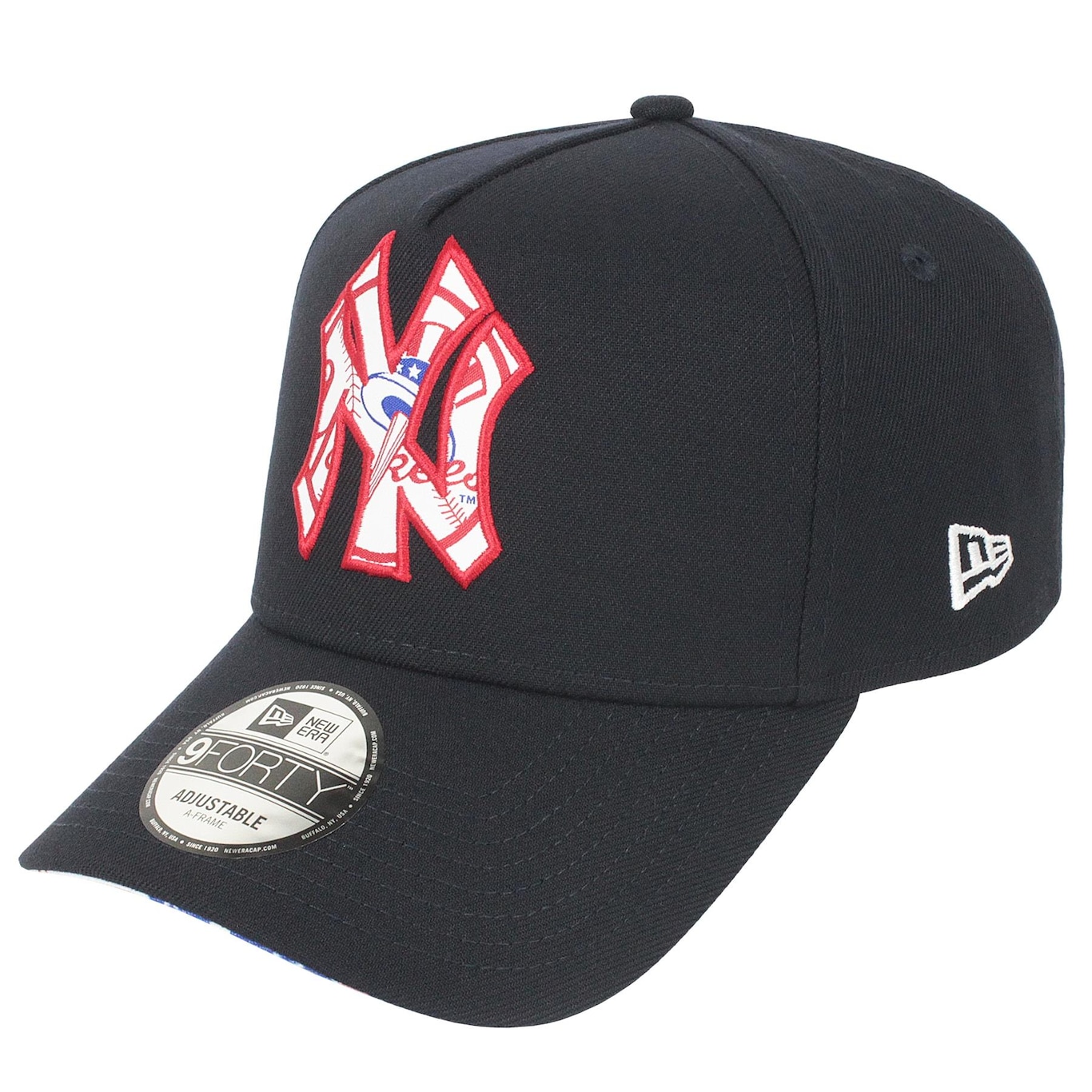 Boné Aba Curva New Era 9Forty A-Frame Mlb New York Yankees World Of Logos Navy - Snapback - Adulto - Foto 1