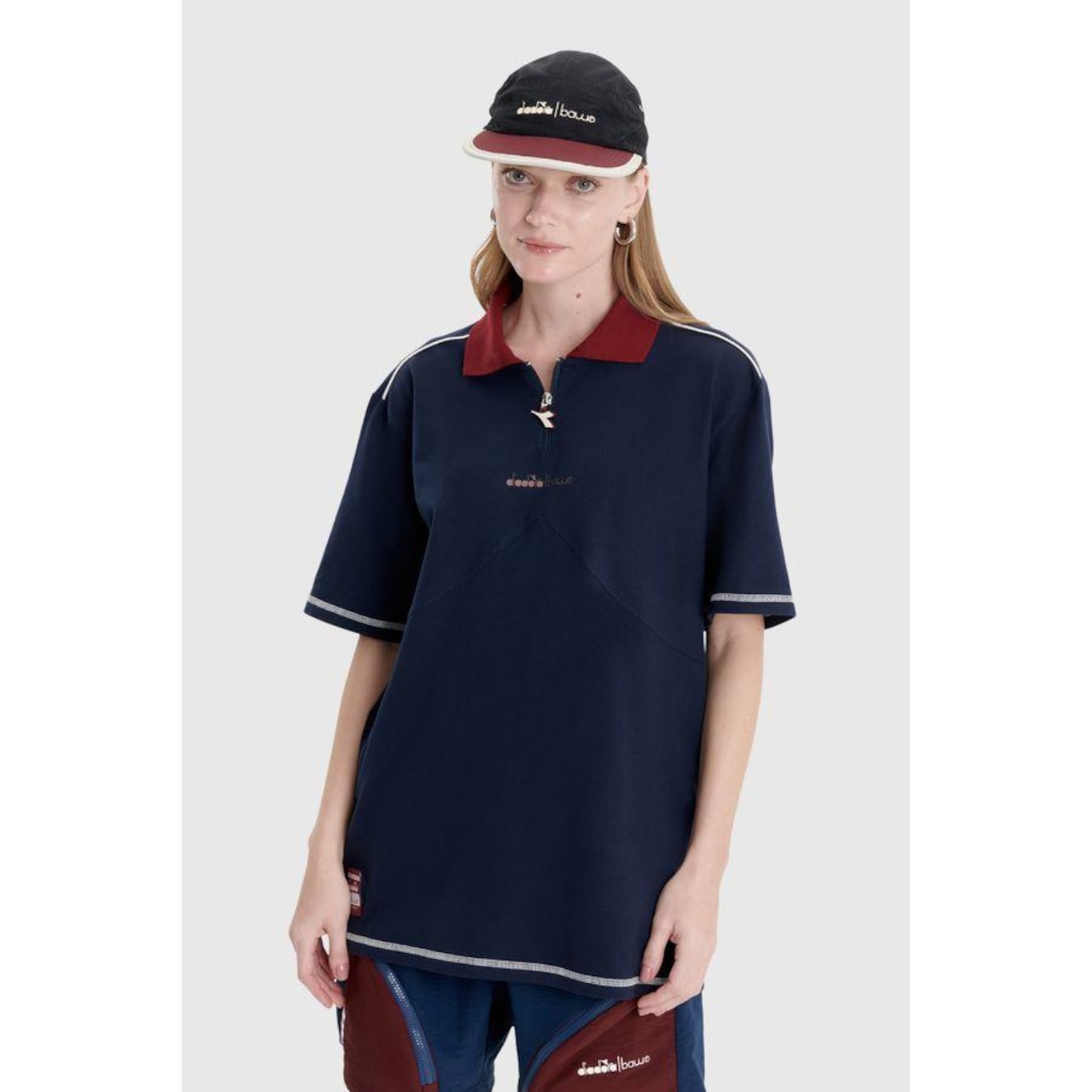 Camisa Polo Baw X Diadora Zip Unissex - Foto 1