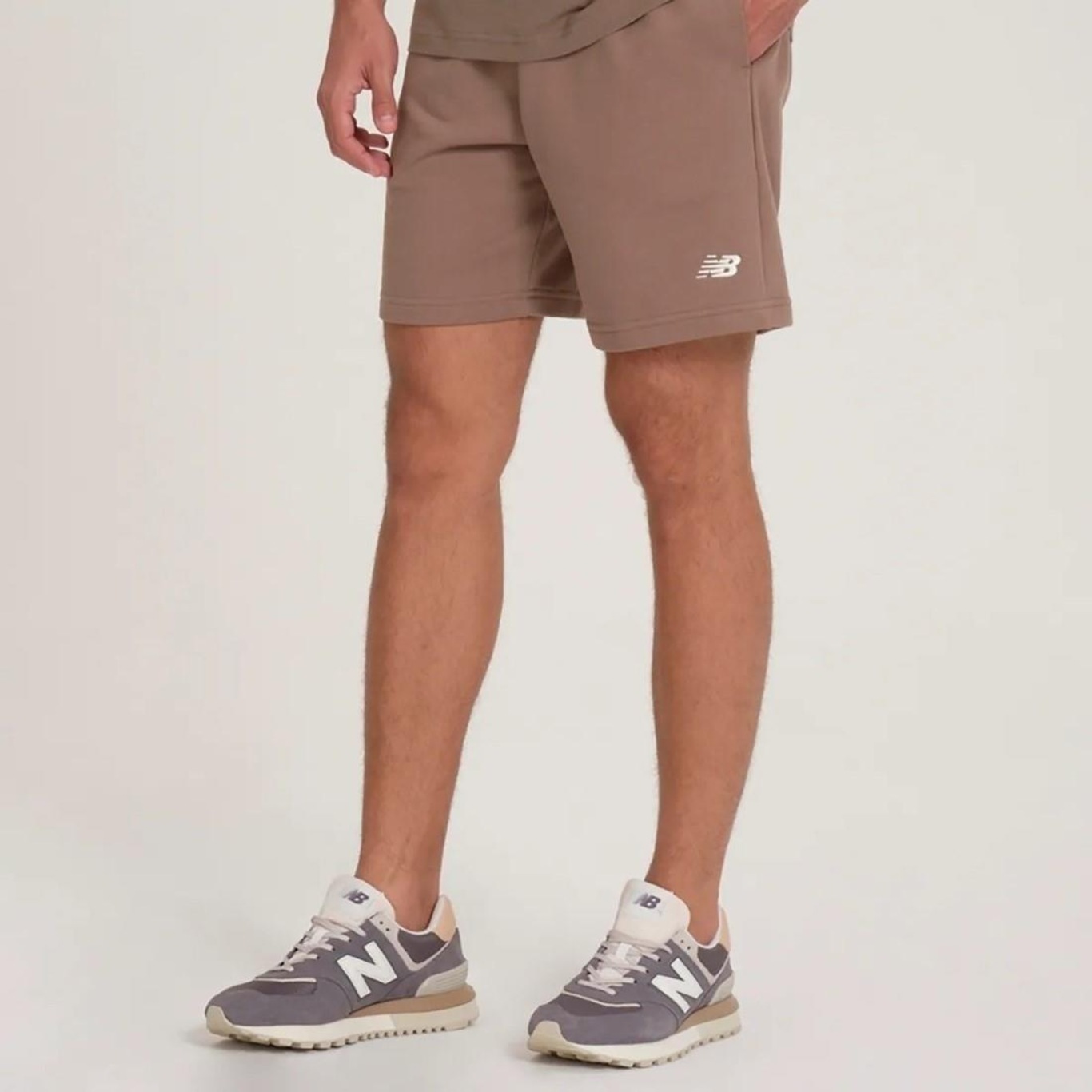 Bermuda New Balance Moletom Small Logo - Masculina - Foto 2