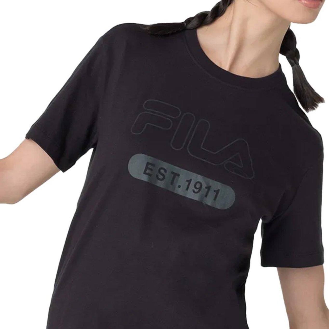 Camiseta Fila Letter Outline - Feminina - Foto 4