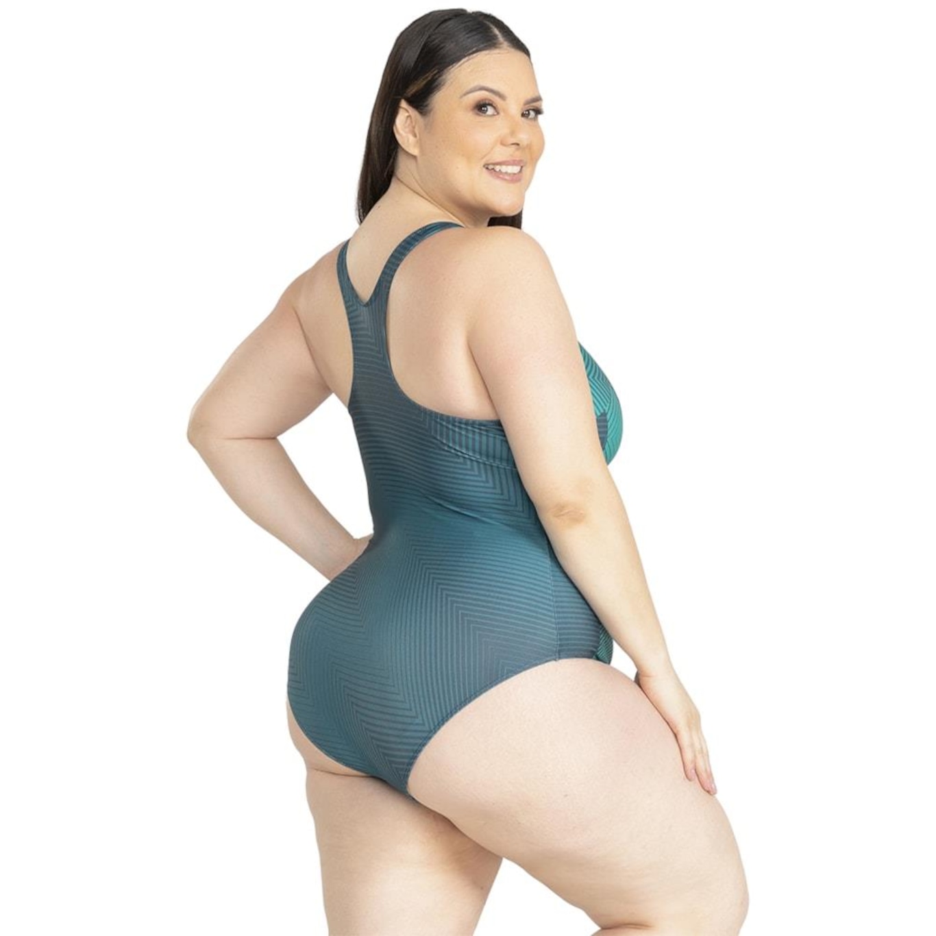 Maiô Natação Trinys Estampado 3556 Plus Size - Feminino - Foto 2