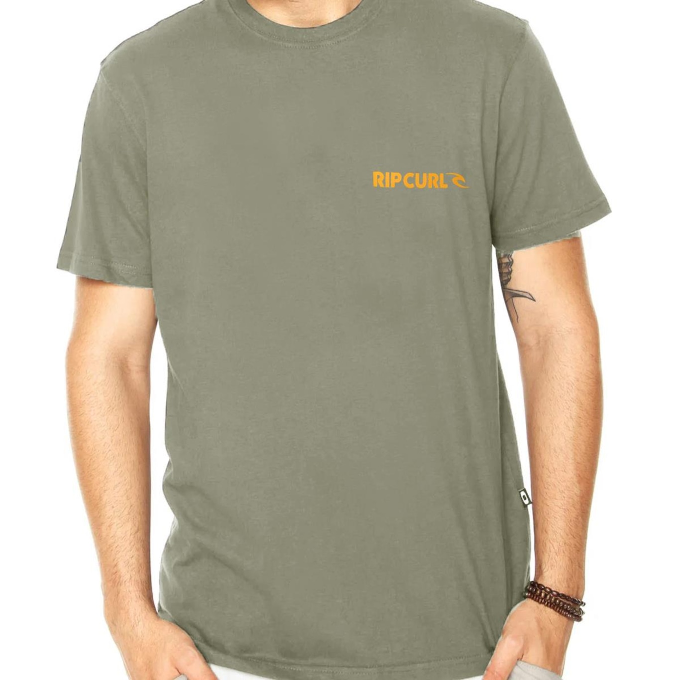 Camiseta Rip Curl Brand Icon Sand Dune - Masculina - Foto 3