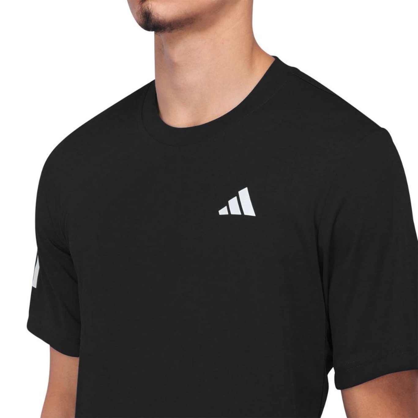 Camiseta adidas Club 3 Stripes Tennis Tee Masculina - Foto 3