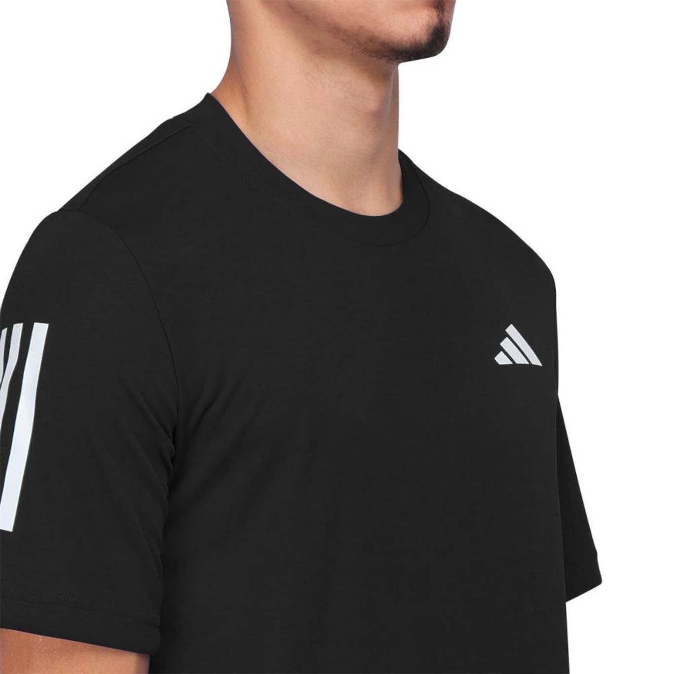 Camiseta adidas Club 3 Stripes Tennis Tee Masculina - Foto 4