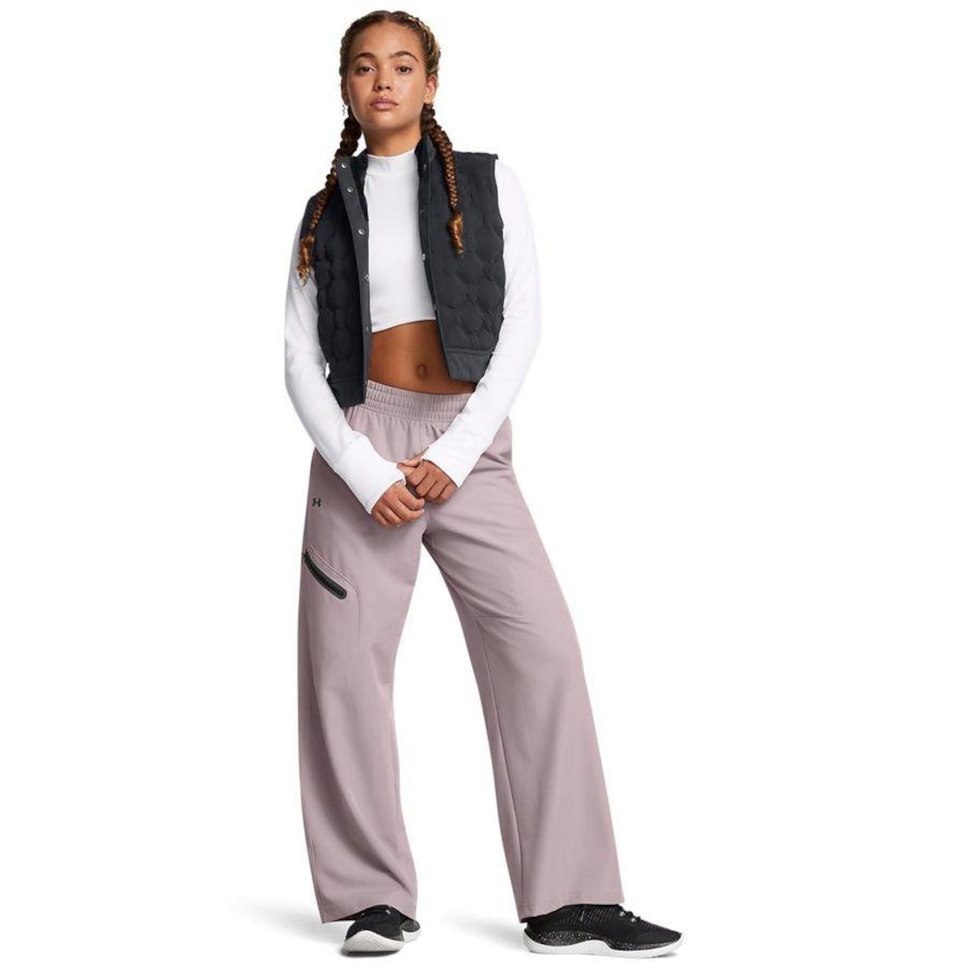 Calça Under Armour Sportstyle Unstoppable Wide Leg Pants - Feminina - Foto 2