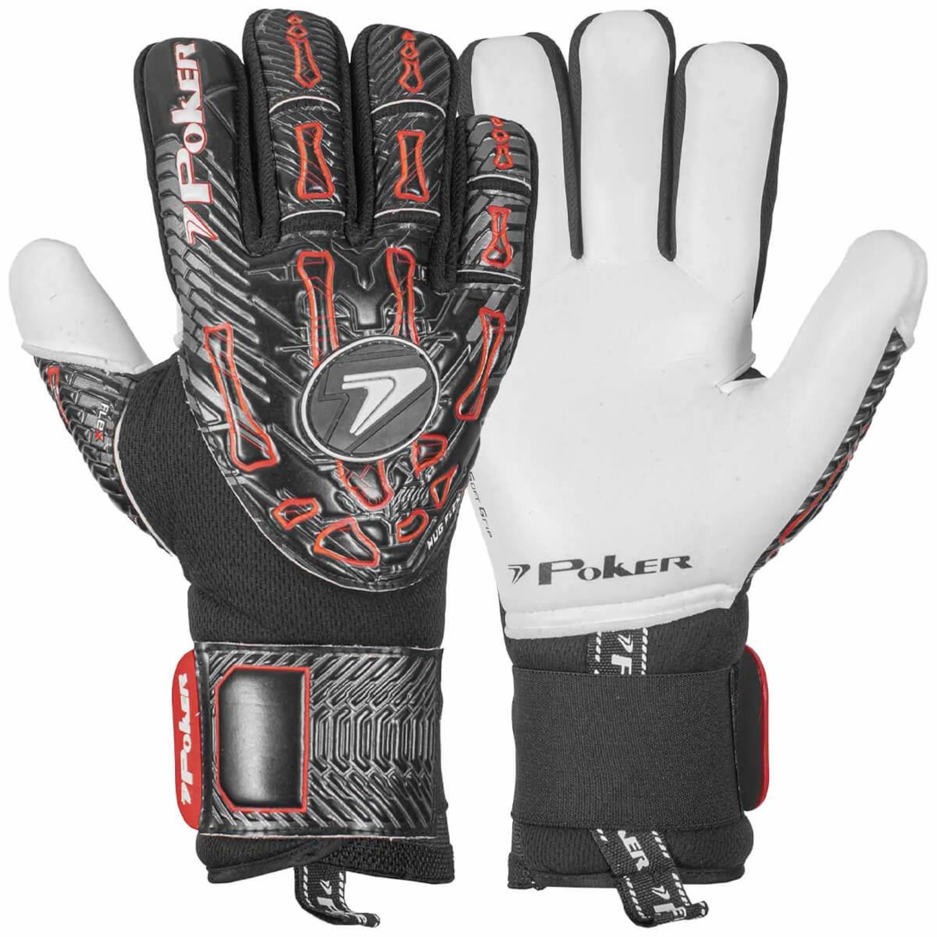 Luvas de Goleiro de Campo Profissional Hug Flex 4 Poker - Adulto - Foto 1