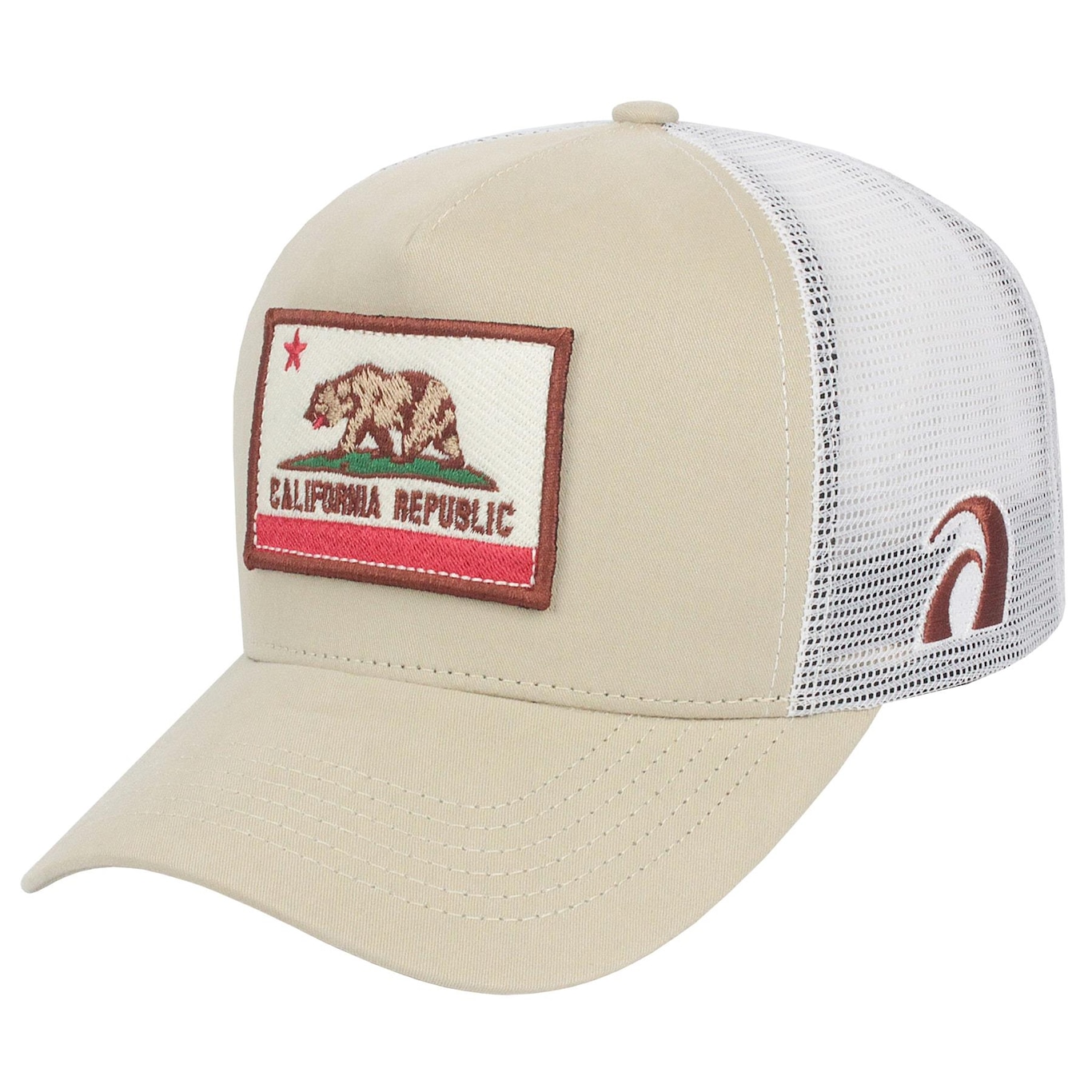 Boné Aba Curva Surf Alive Trucker California Republic Patch - Snapback - Adulto - Foto 1