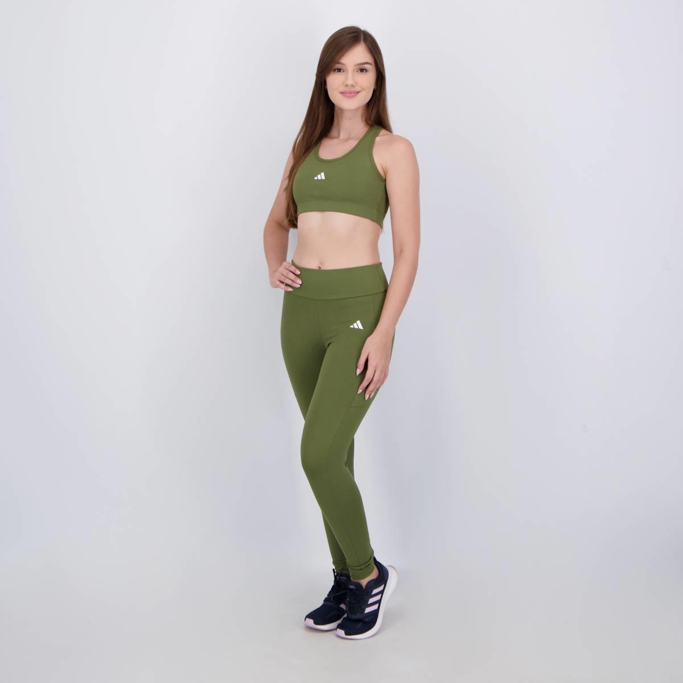 Kit Top adidas Básico + Calça Legging Pocket Feminina - Foto 4