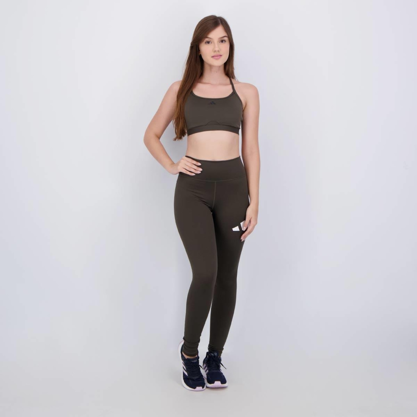 Kit Top adidas Latin Fit Suporte Leve + Calça Legging Versality Feminina - Foto 2