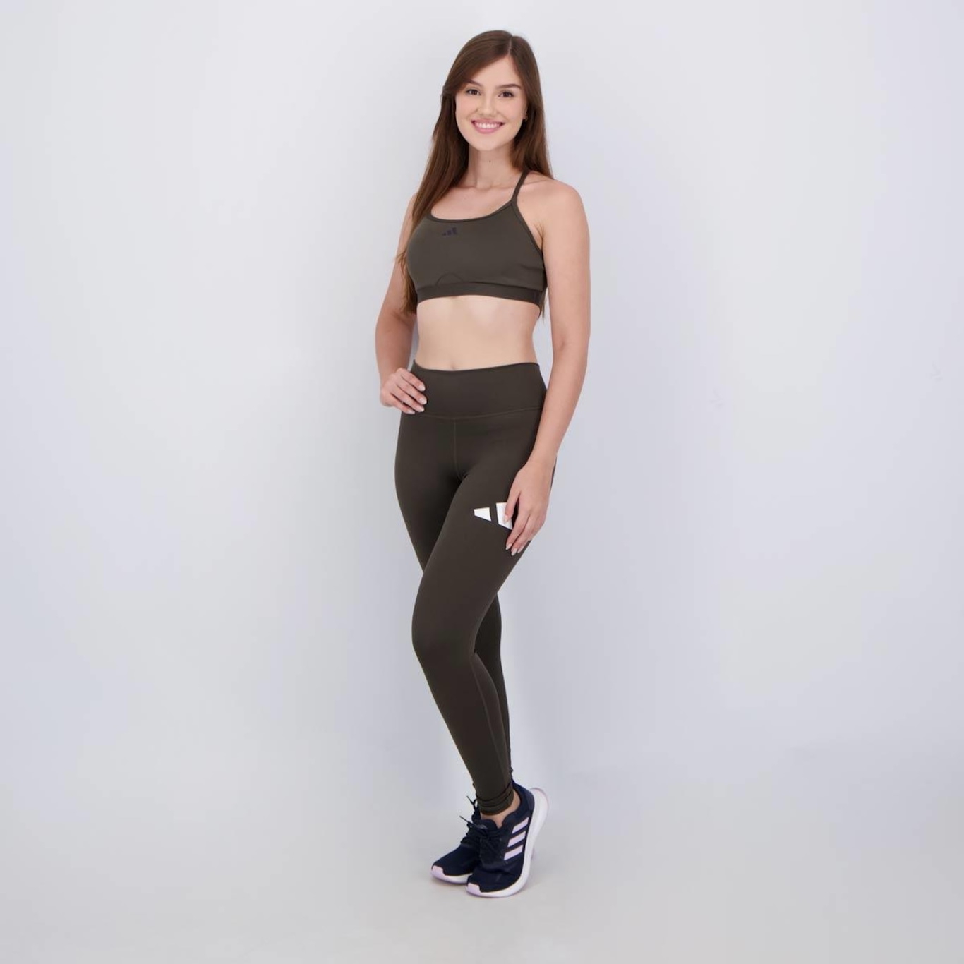 Kit Top adidas Latin Fit Suporte Leve + Calça Legging Versality Feminina - Foto 4