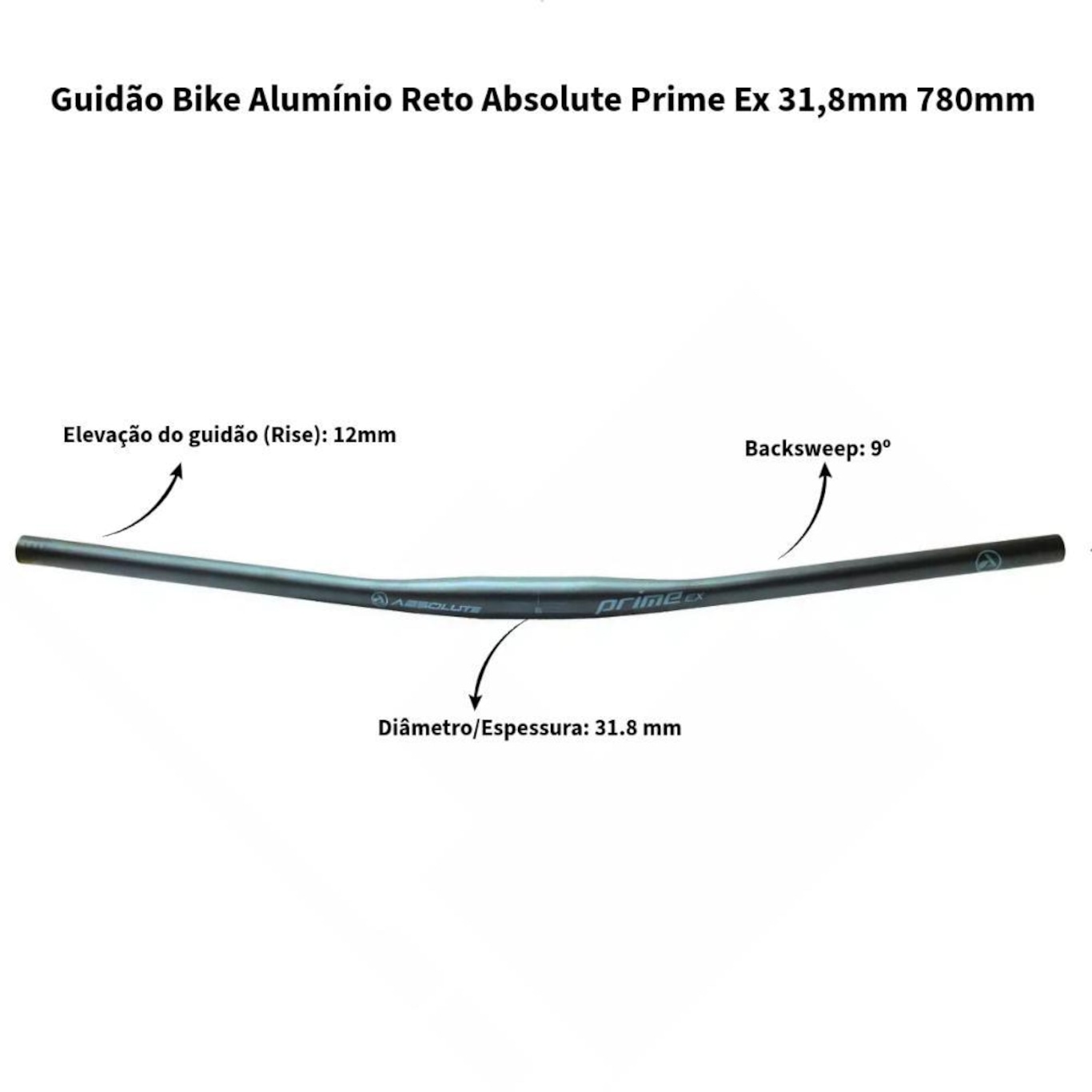 Guidão Bike Alumínio Reto Absolute Prime Ex 31,8Mm 780Mm - Foto 2