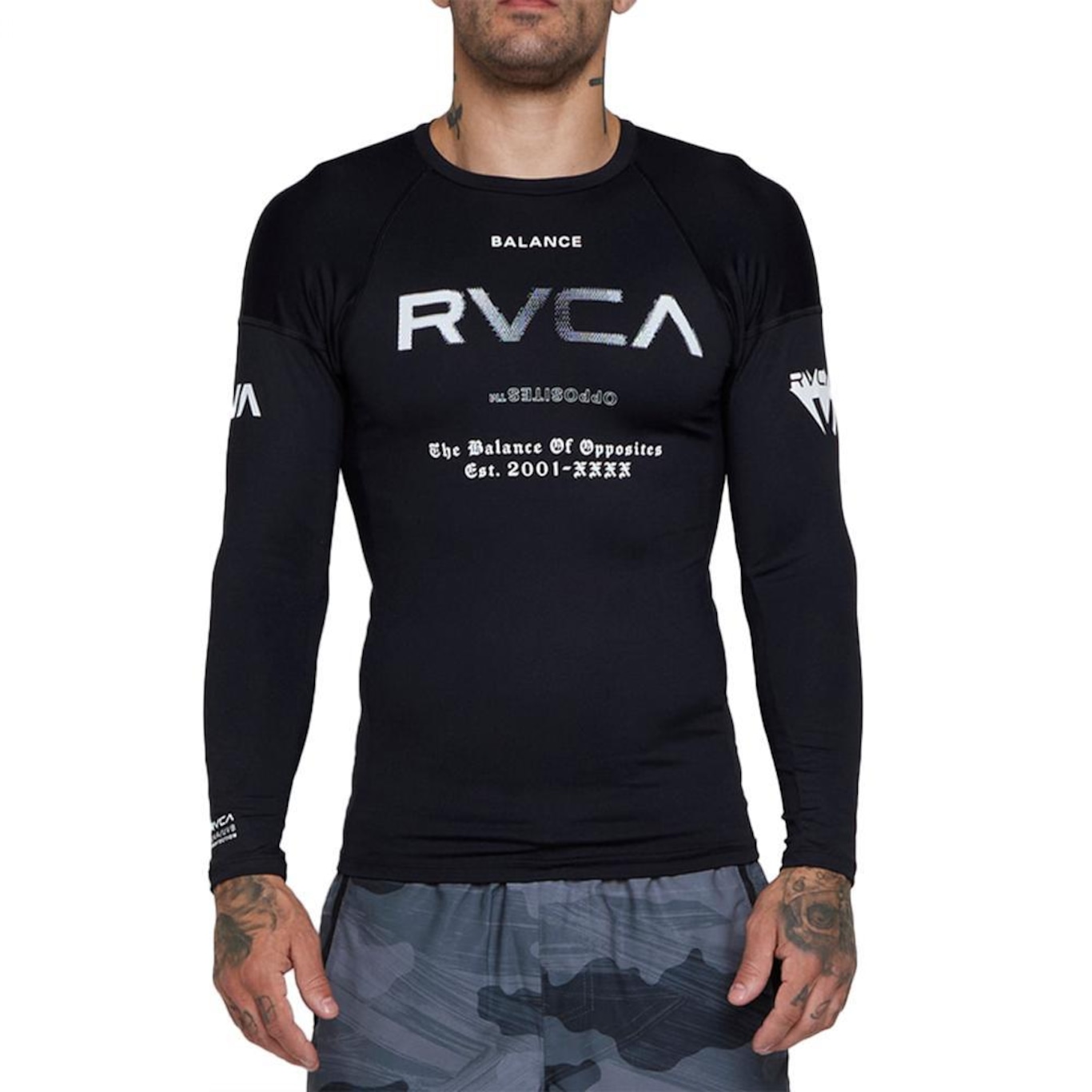 Camiseta Rvca Surf Ml All Brand - Masculina - Foto 1