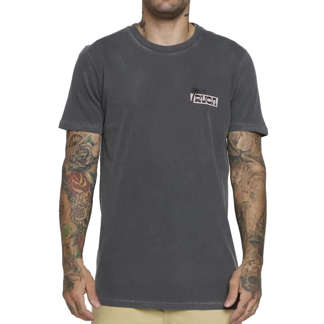 Camiseta Especial Rvca Palm Set - Masculina - Foto 1