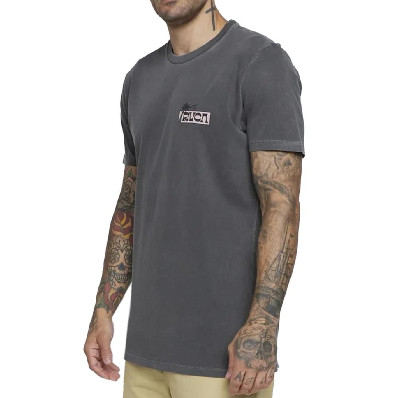 Camiseta Especial Rvca Palm Set - Masculina - Foto 3