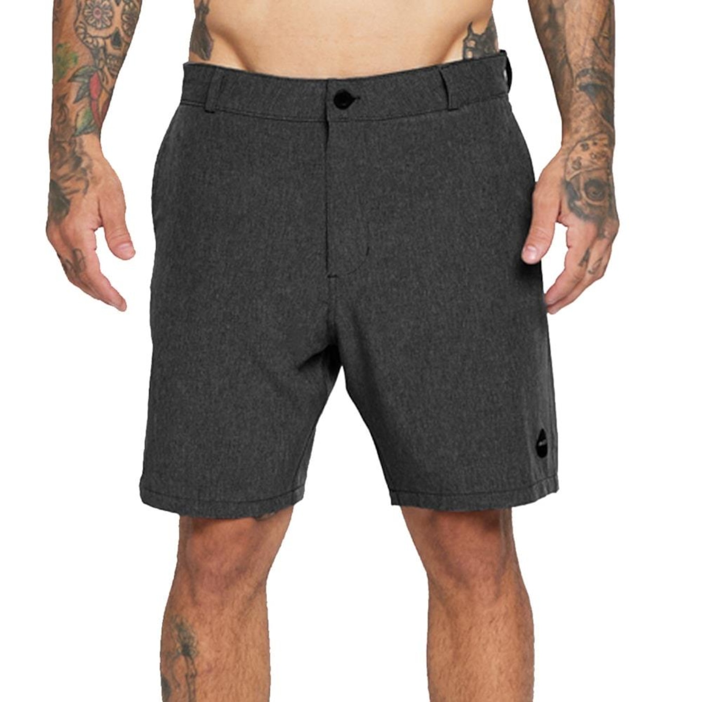 Bermuda Rvca Dark Melange - Masculina - Foto 1