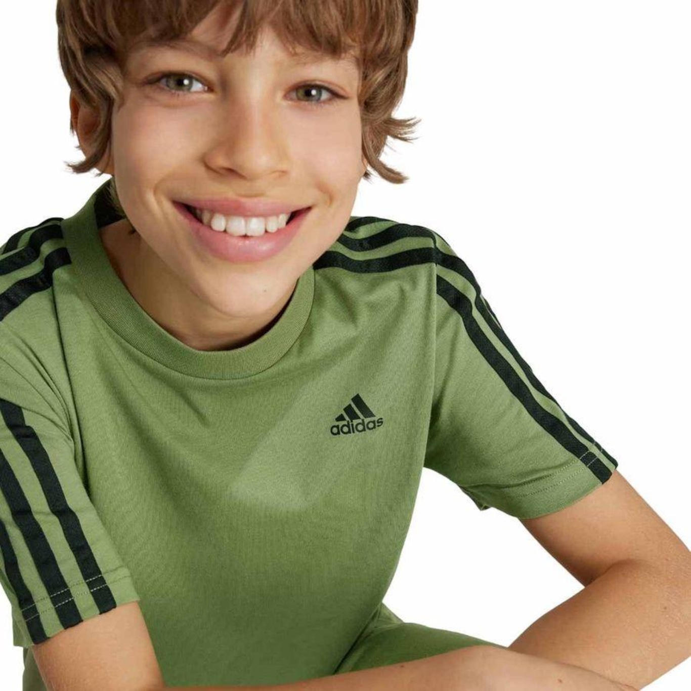 Camiseta adidas 3 Stripes - Infantil - Foto 5