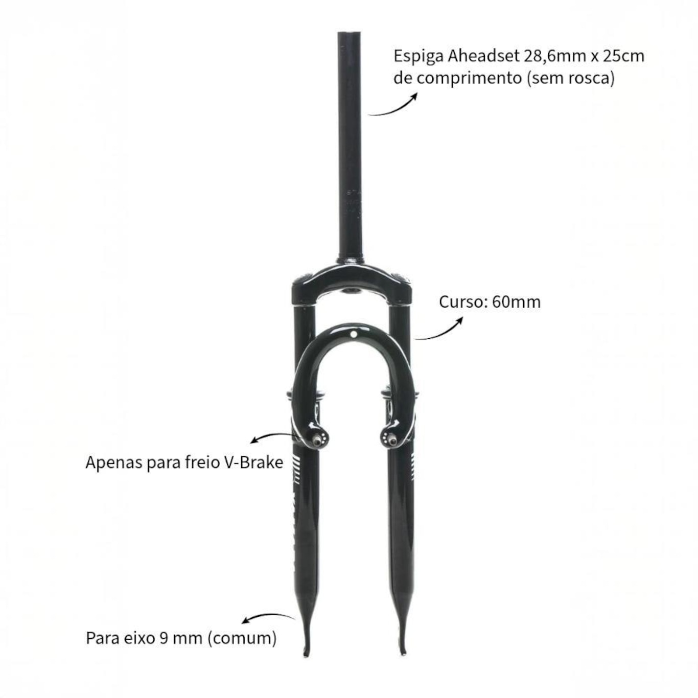 Garfo Suspensão Bike Aheadset Aro 26 Freio V-Brake - Foto 2